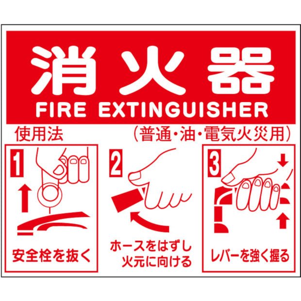 東京化成製作所 消火器使用法説明表示板 –