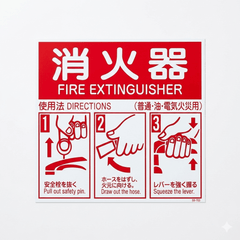 10時までのご注文で即日出荷 消火器使用法説明表示板　消火器表示板 消防標識 安全標識　SB - 703　 - 火消し屋.Shop