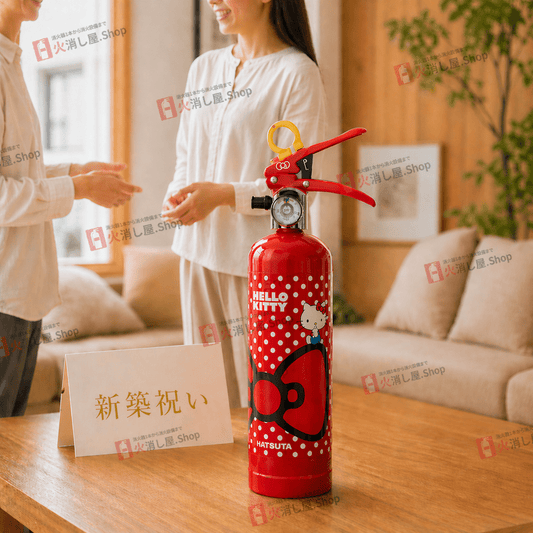 【2025年製】初田製作所　ハローキティ住宅用強化液消火器　HK1 - RD　※新品用リサイクルシール付き - 火消し屋.Shop