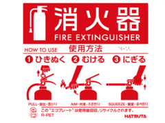 初田製作所　消火器使用法説明表示板　エコプレートN ピクトグラム - 火消し屋.Shop