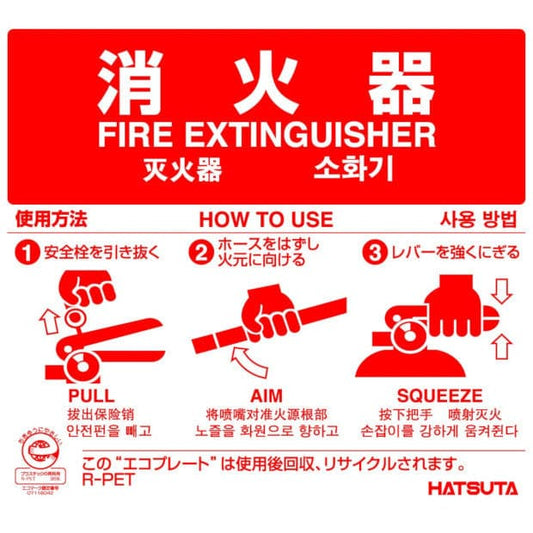 初田製作所　消火器使用法説明表示板　エコプレート - 火消し屋.Shop